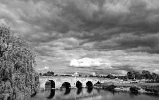 The medieval bridge in Warwickshire, England