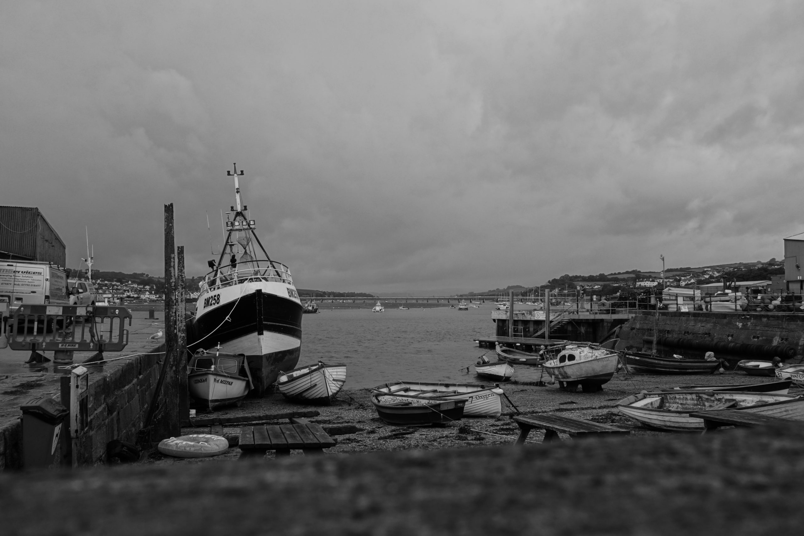 A harbour boat in South Devon, England